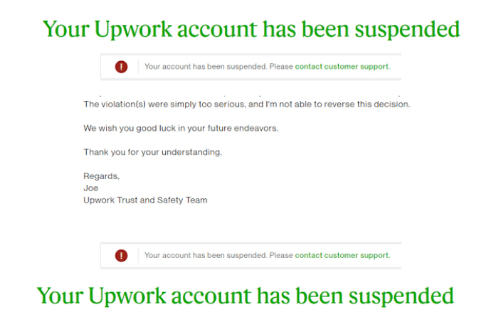Upwork account suspension - permanent